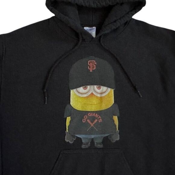 San Francisco SF Giants MLB MINION Hoodie Sweater Pullover Black Size Small Mens - Picture 3 of 10